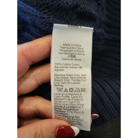 NWT J. Crew Cable-Knit Cardigan Navy Blue Academia Old Money XXS *flaw - Picture 8 of 9